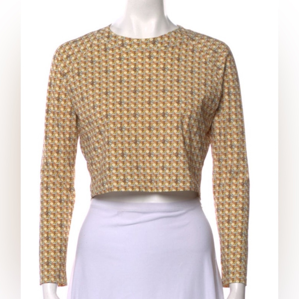 Tory Burch crop long sleeve top, women's size large